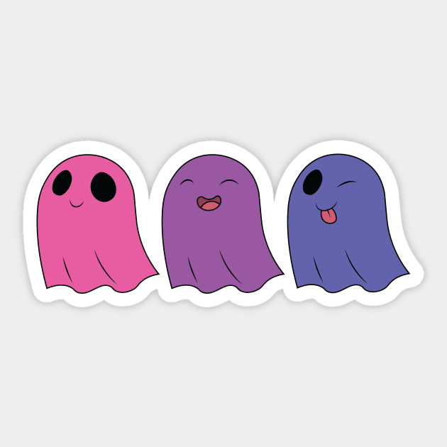 Bisexual Pride Ghosts Sticker by Jaimie McCaw